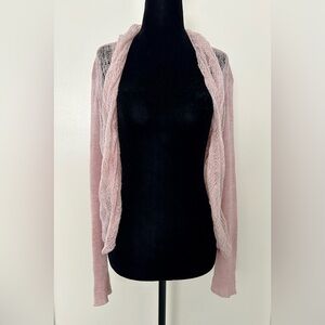 EILEEN FISHER Light Dusty Pink Linen Cardigan - Small